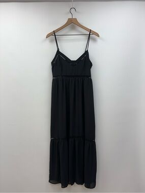 gold dress and black tights AKIRA Susie Sleeveless Mini Dress | Black